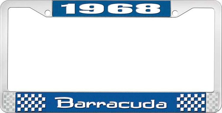 1968 Barracuda License Plate Frame - Blue