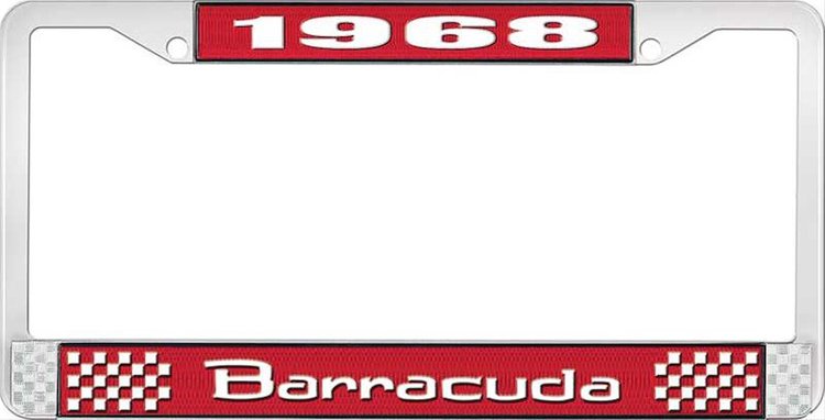 1968 Barracuda License Plate Frame - Red