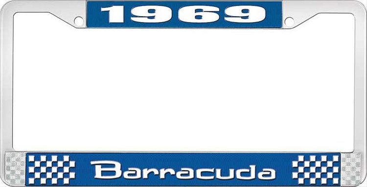 1969 Barracuda License Plate Frame - Blue