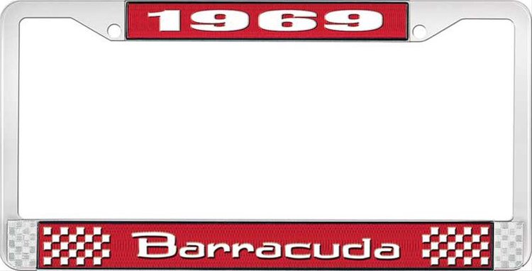 1969 Barracuda License Plate Frame - Red
