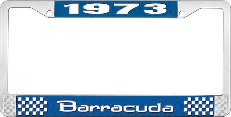 1973 Barracuda License Plate Frame - Blue