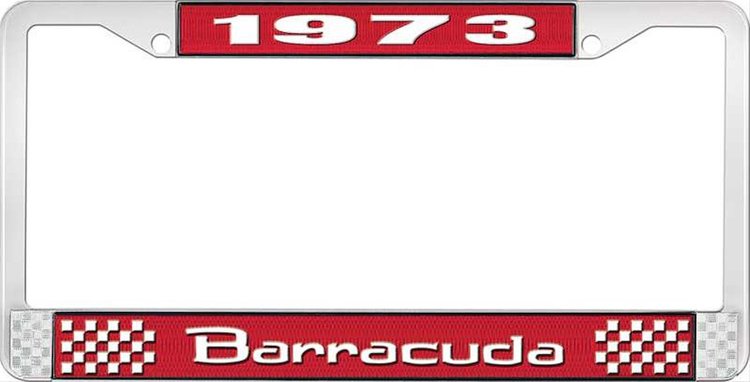 1973 Barracuda License Plate Frame - Red
