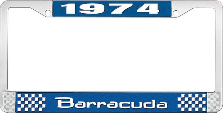 1974 Barracuda License Plate Frame - Blue