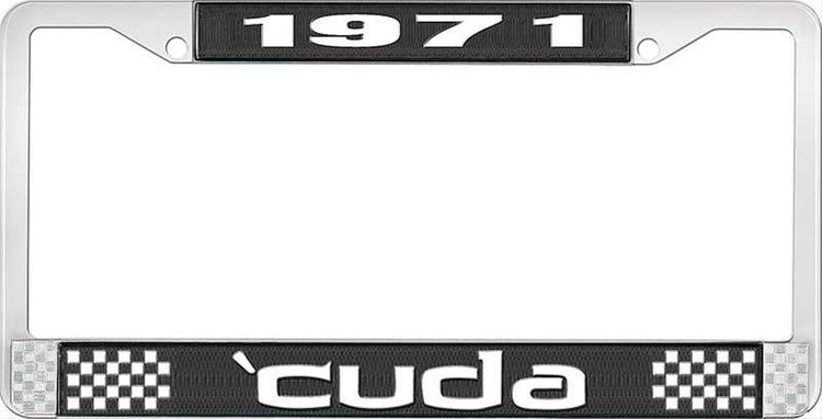 1971 Cuda License Plate Frame - Black