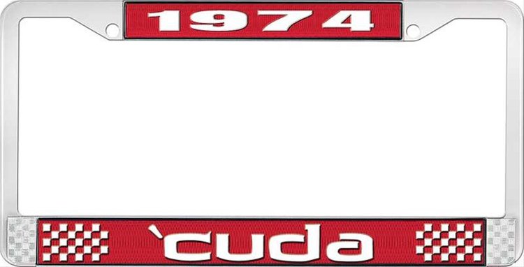 1974 Cuda License Plate Frame - Red