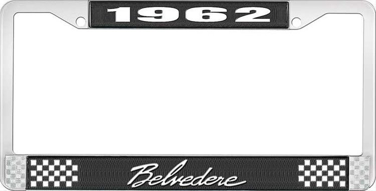 1962 Belvedere License Plate Frame - Black