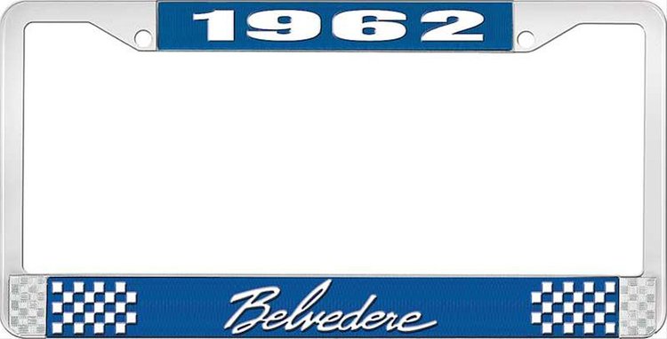 1962 Belvedere License Plate Frame - Blue
