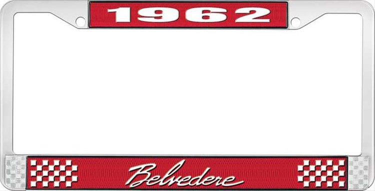 1962 Belvedere License Plate Frame - Red