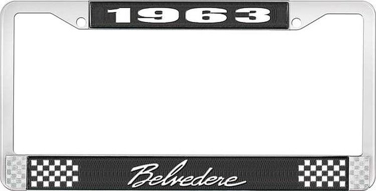 1963 Belvedere License Plate Frame - Black