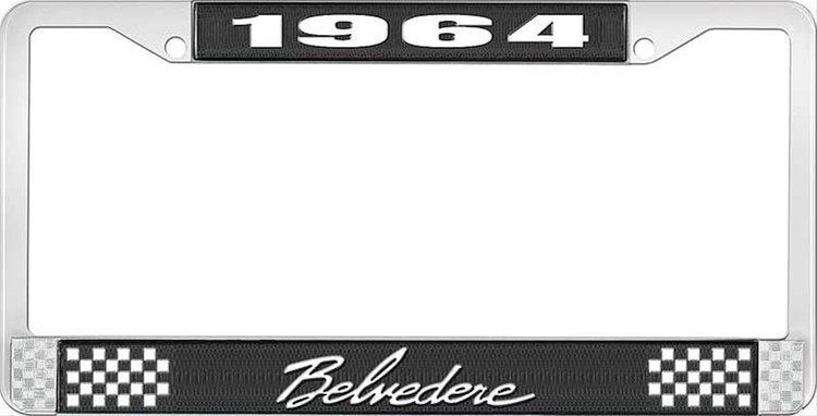 1964 Belvedere License Plate Frame - Black