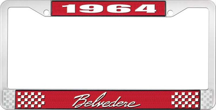 1964 Belvedere License Plate Frame - Red