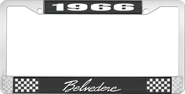 1966 Belvedere License Plate Frame - Black
