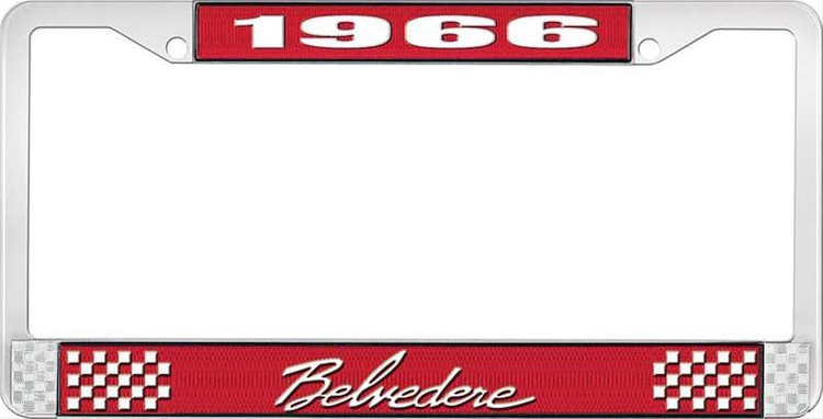 1966 Belvedere License Plate Frame - Red