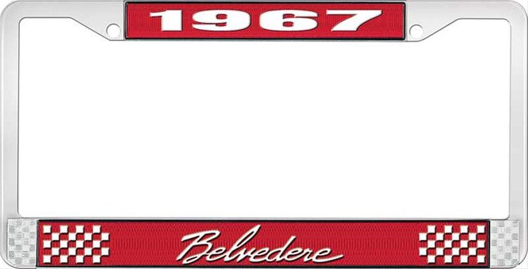 1967 Belvedere License Plate Frame - Red