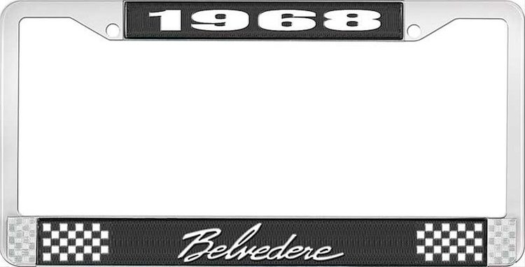 1968 Belvedere License Plate Frame - Black