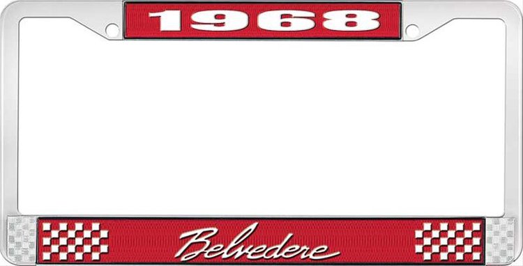 1968 Belvedere License Plate Frame - Red