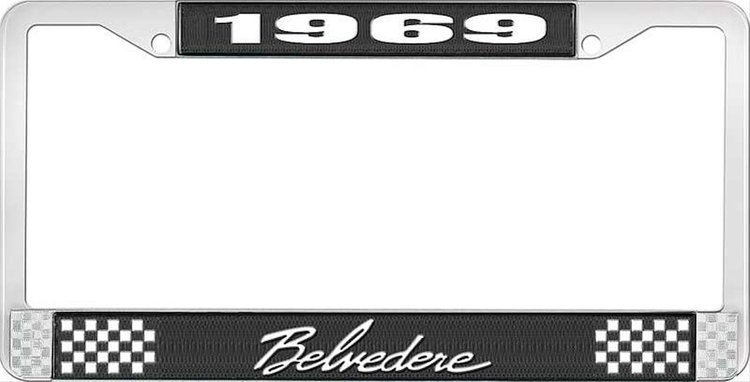 1969 Belvedere License Plate Frame - Black