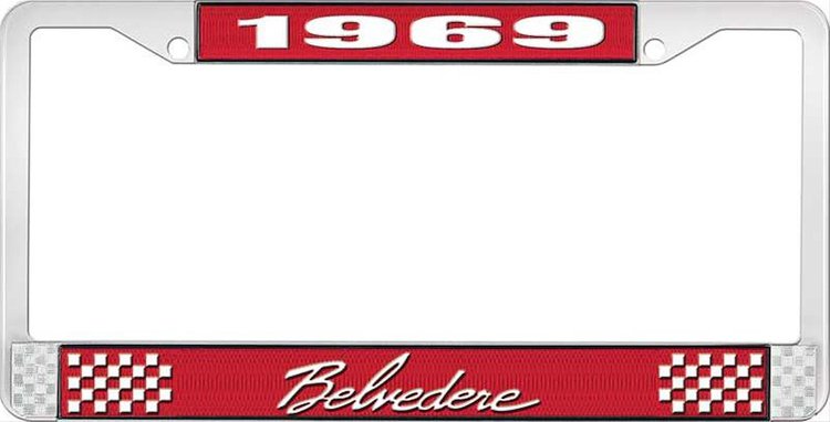 1969 Belvedere License Plate Frame - Red