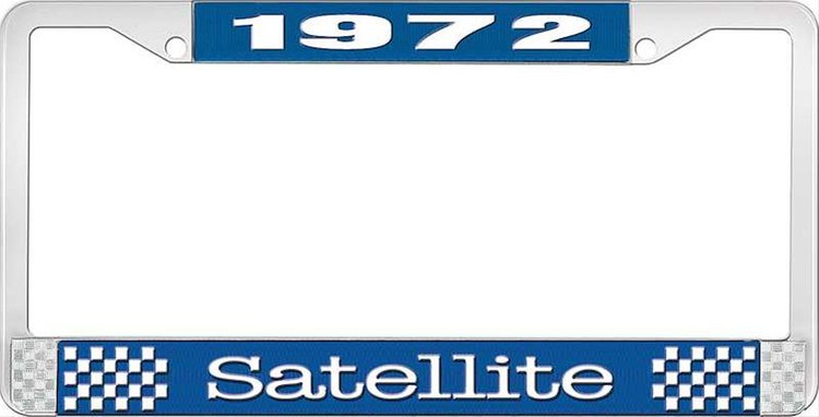 1972 Satellite License Plate Frame - Blue