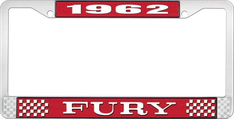 1962 Fury License Plate Frame - Red
