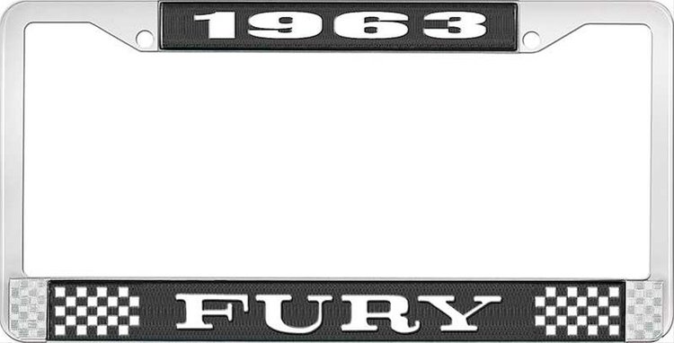 1963 Fury License Plate Frame - Black