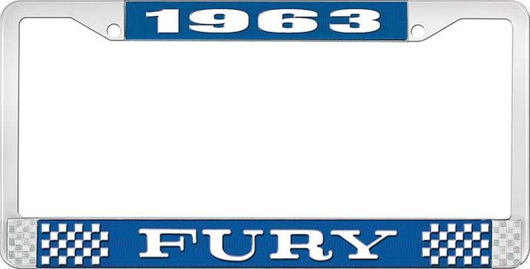 1963 Fury License Plate Frame - Blue
