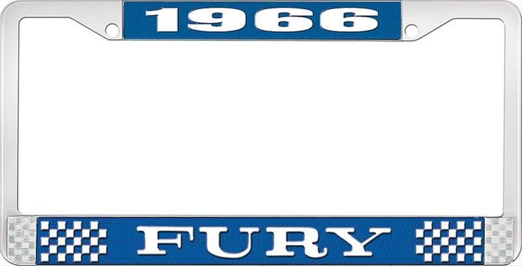1966 Fury License Plate Frame - Blue