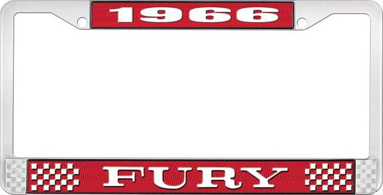 1966 Fury License Plate Frame - Red