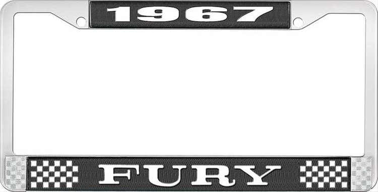 1967 Fury License Plate Frame - Black