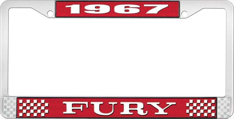 1967 Fury License Plate Frame - Red