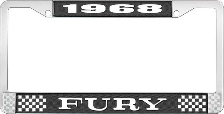 1968 Fury License Plate Frame - Black