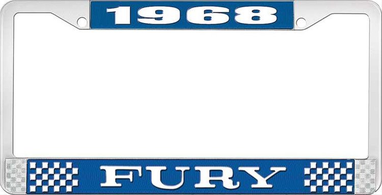 1968 Fury License Plate Frame - Blue