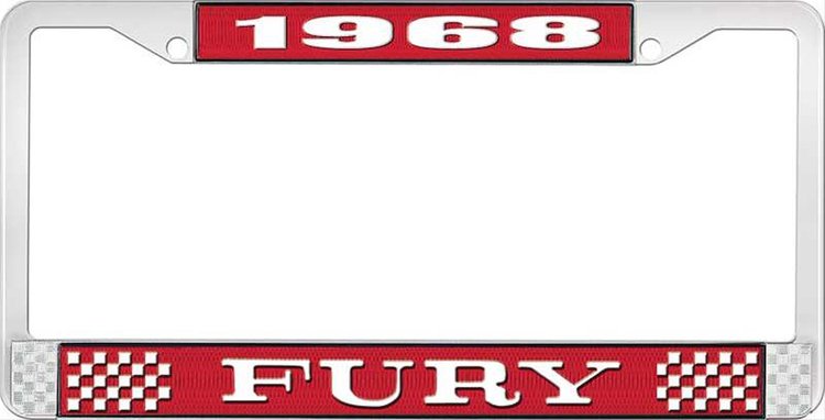 1968 Fury License Plate Frame - Red