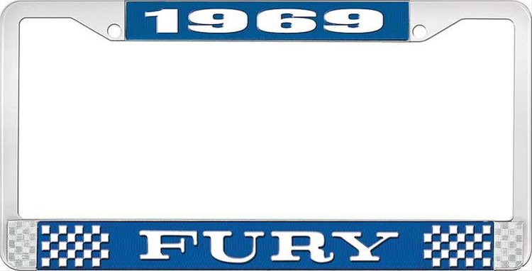 1969 Fury License Plate Frame - Blue
