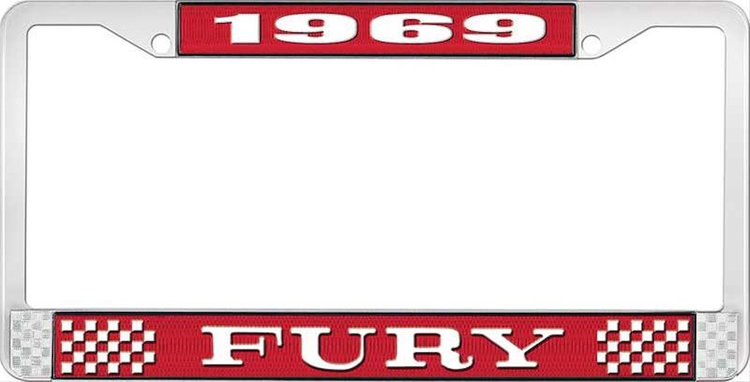1969 Fury License Plate Frame - Red