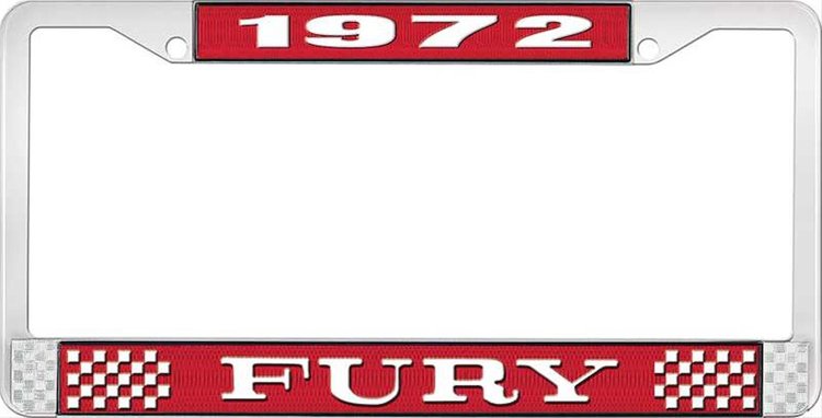 1972 Fury License Plate Frame - Red