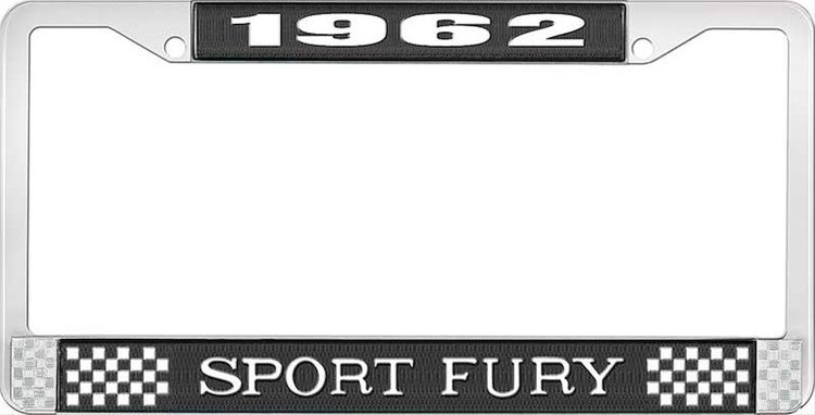 1962 Sport Fury License Plate Frame - Black