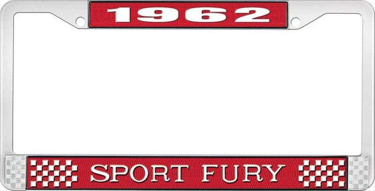 1962 Sport Fury License Plate Frame - Red
