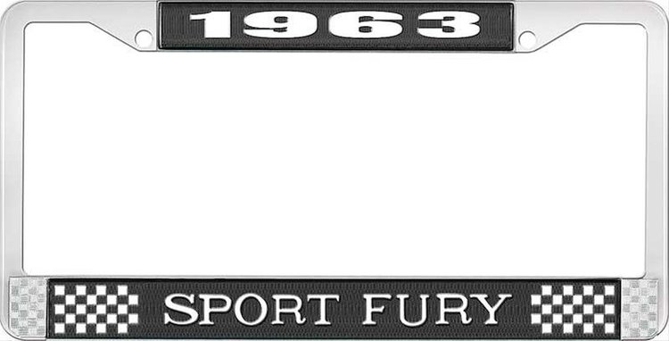 1963 Sport Fury License Plate Frame - Black