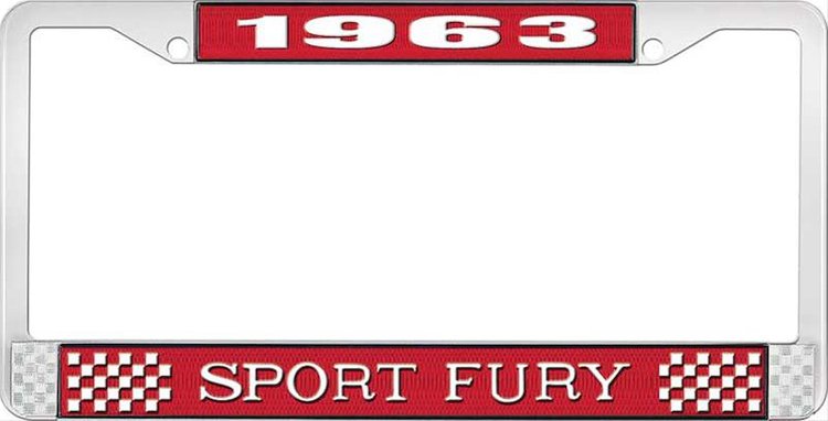 1963 Sport Fury License Plate Frame - Red