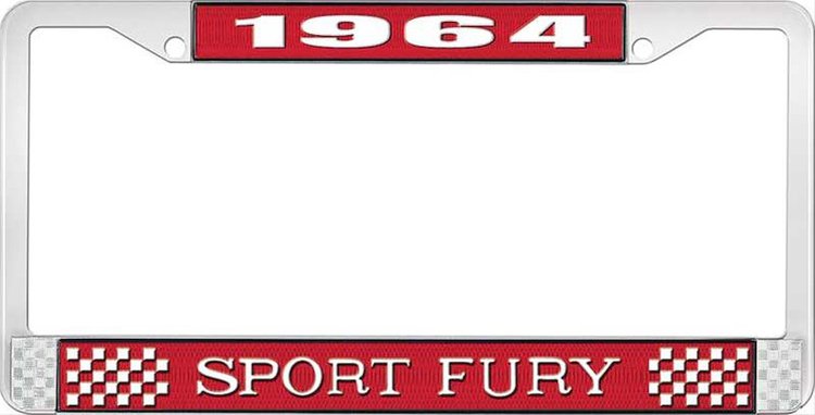 1964 Sport Fury License Plate Frame - Red