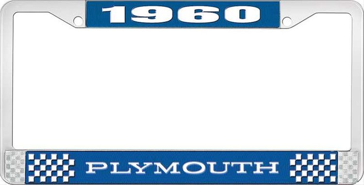 1960 Plymouth License Plate Frame - Blue