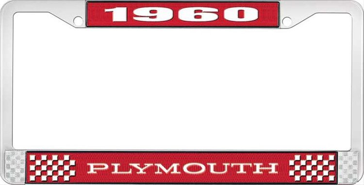 1960 Plymouth License Plate Frame - Red