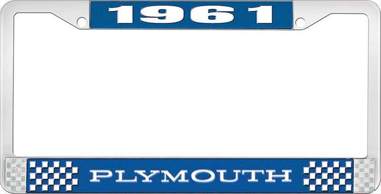 1961 Plymouth License Plate Frame - Blue