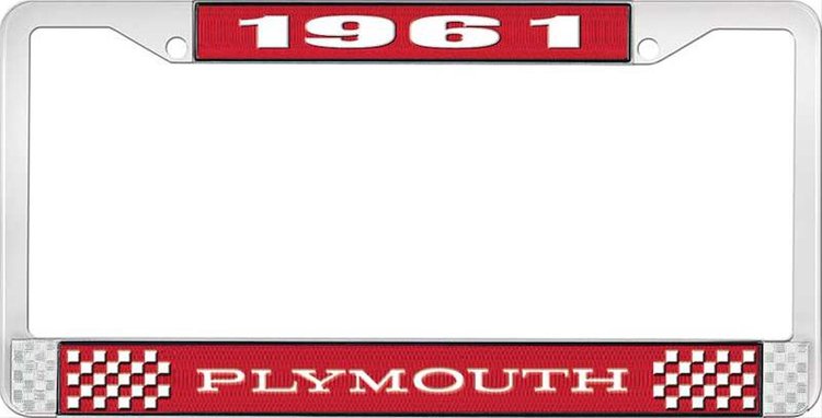 1961 Plymouth License Plate Frame - Red