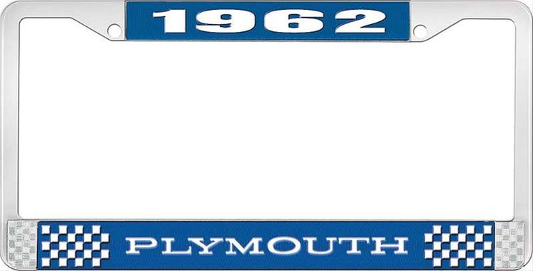 1962 Plymouth License Plate Frame - Blue