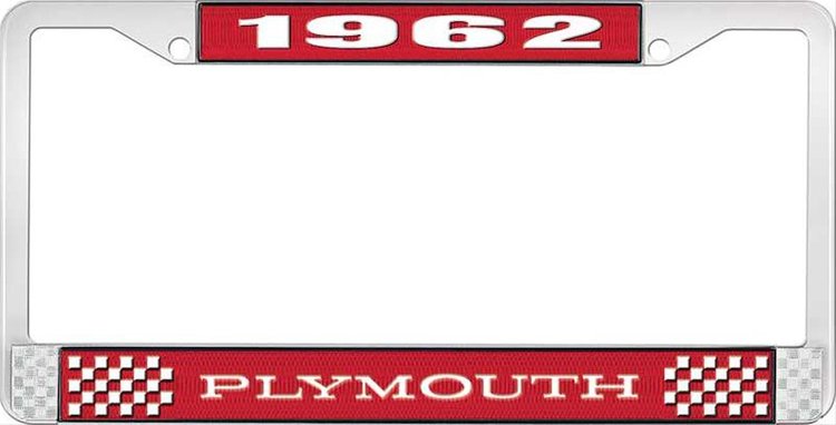 1962 Plymouth License Plate Frame - Red