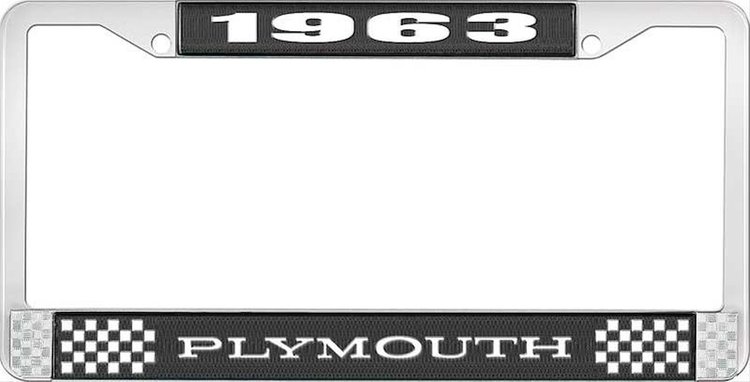 1963 Plymouth License Plate Frame - Black