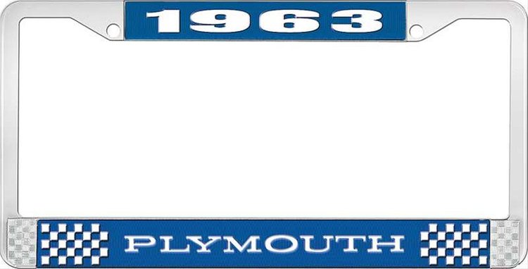 1963 Plymouth License Plate Frame - Blue