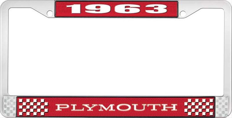 1963 Plymouth License Plate Frame - Red
